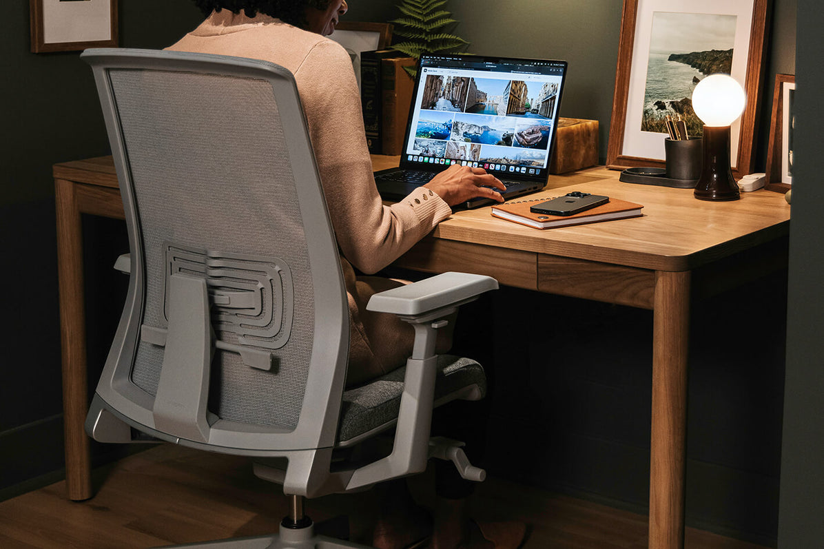 Holland Wood Desk in lifestyle shot